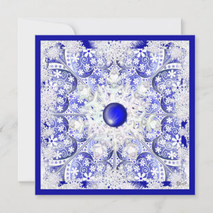 Keramisch kant blauw van Griekenland & sneeuwvlok Kaart