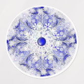 Keramisch kant blauw van Griekenland & sneeuwvlok Labels (Design 1)