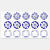 Keramisch kant blauw van Griekenland & sneeuwvlok Labels (Vel)