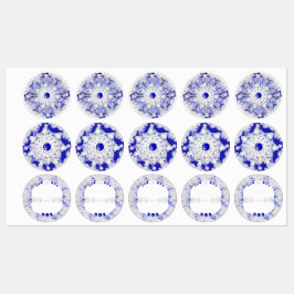 Keramisch kant blauw van Griekenland & sneeuwvlok Labels