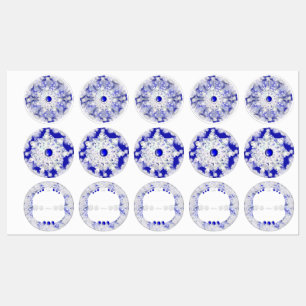 Keramisch kant blauw van Griekenland & sneeuwvlok Labels