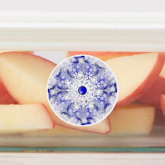 Keramisch kant blauw van Griekenland & sneeuwvlok Labels (Aangebracht)