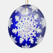 Keramisch kant blauw van Griekenland & sneeuwvlok Ornament (Links)