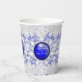 Keramisch kant blauw van Griekenland & sneeuwvlok Papieren Bekers (Achterkant)