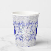 Keramisch kant blauw van Griekenland & sneeuwvlok Papieren Bekers (Rechts)