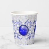 Keramisch kant blauw van Griekenland & sneeuwvlok Papieren Bekers (Voorkant)