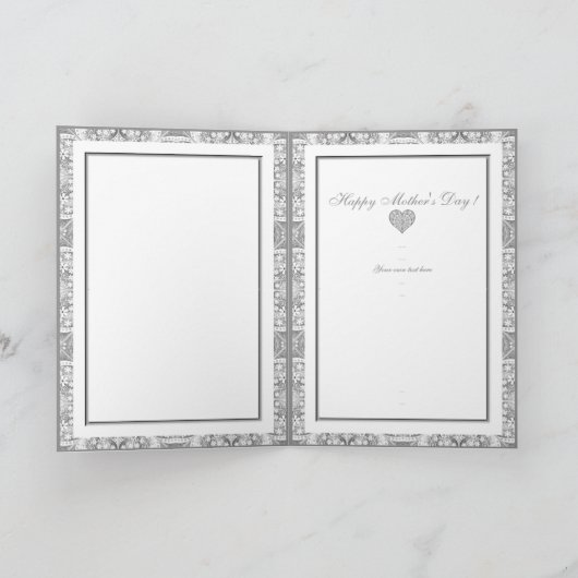 Keramisch kant grijs bedankkaart (Binnen)