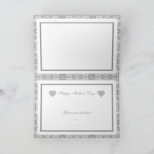 Keramisch kant grijs bedankkaart (Binnen)