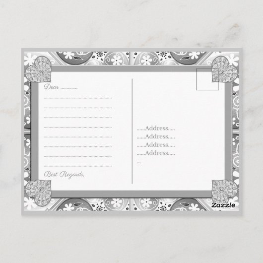 Keramisch kant grijs Briefkaart (Achterkant)