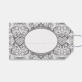 Keramisch kant grijs cadeaulabel (Voorkant (Horizontaal))