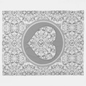 Keramisch kant grijs fleece deken (Voorkant (Horizontaal))