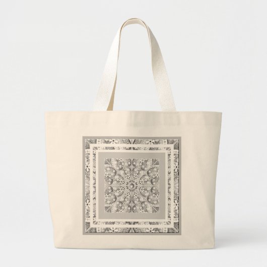Keramisch kant grijs grote tote bag (Voorkant)