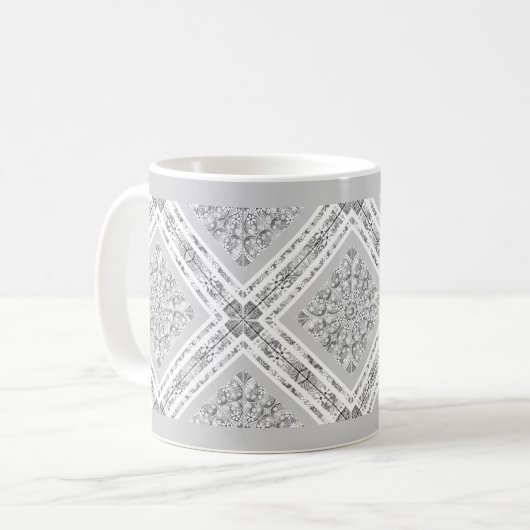 Keramisch kant grijs koffiemok (Voorkant links)