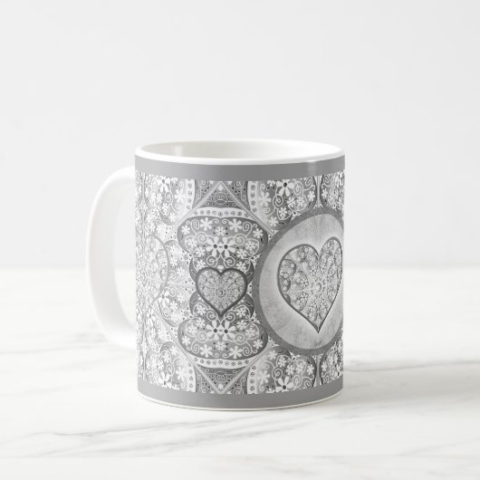 Keramisch kant grijs koffiemok (Voorkant links)