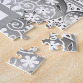 Keramisch kant grijs legpuzzel (Zijkant)