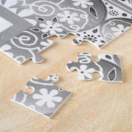 Keramisch kant grijs legpuzzel (Zijkant)