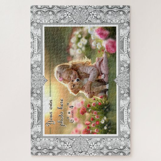 Keramisch kant grijs legpuzzel (Verticaal)