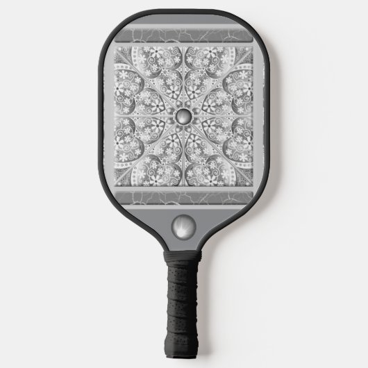 Keramisch kant grijs pickleball paddle (Achterkant)