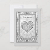 Keramisch kant grijs RSVP kaartje (Voorkant)