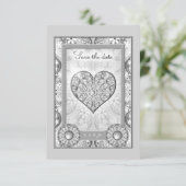 Keramisch kant grijs RSVP kaartje (Staand voorkant)