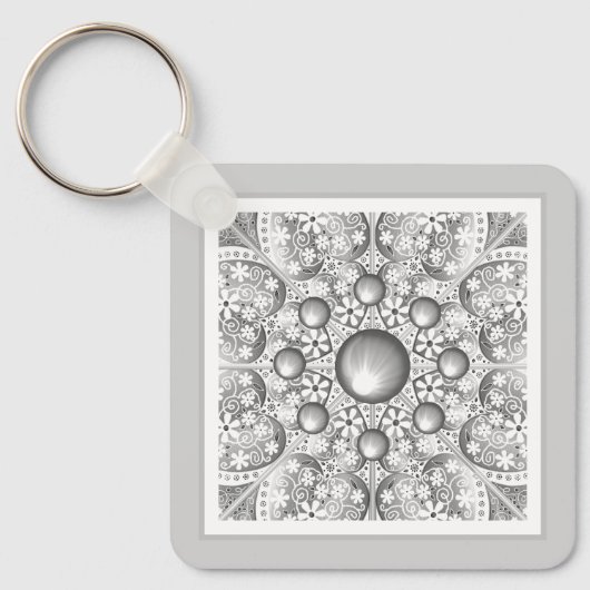 Keramisch kant grijs sleutelhanger (Voorkant)