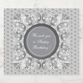 Keramisch kant grijs sparkling wijnetiket (Enkel label)