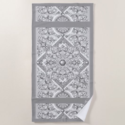 Keramisch kant grijs strandlaken (Voorkant)