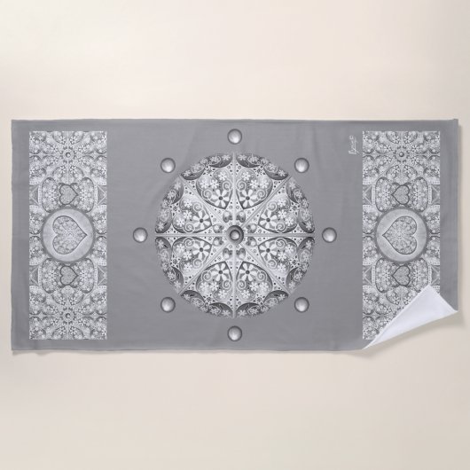 Keramisch kant grijs strandlaken (Voorkant)