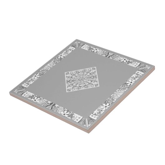 Keramisch kant grijs tegeltje (Zijkant)