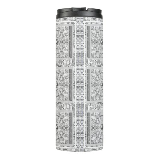 Keramisch kant grijs thermosbeker (Achterkant)