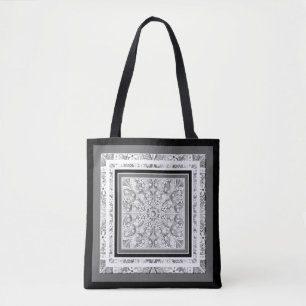 Keramisch kant grijs tote bag
