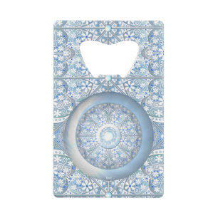 Keramisch kant lichtblauw, creditkaart flessenopener