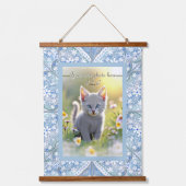 Keramisch Kant Lichtblauw Hangend Wandkleed (Voorkant)