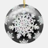 Keramisch kant zwart & sneeuwvlokken keramisch ornament (Voorkant)