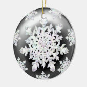 Keramisch kant zwart & sneeuwvlokken keramisch ornament (Links)