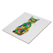 Keramisch keramisch keramische regenboogstaart tegeltje (Zijkant)