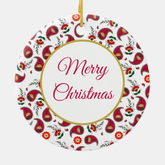 keramisch keramisch ornament voor kerstpaisley (Achterkant)