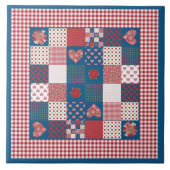 Keramisch keramisch profiel: Faux-patchwork en Gin Tegeltje (Voorkant)