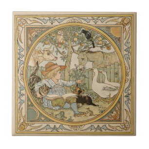 Keramisch keramisch tapijle lezen tegeltje