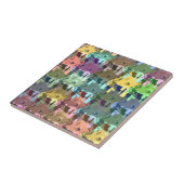 Keramisch keramisch tapijtschelp met tesselp tegeltje (Zijkant)