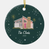 Keramisch kerstkeramisch decoratief mideeuwse roze keramisch ornament (Voorkant)