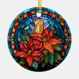 Keramisch kerstornament met poinsettia keramisch ornament