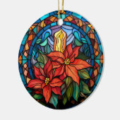 Keramisch kerstornament met poinsettia ornament (Links)