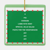 Keramisch Kerstornament met vakantiewoorden Ornament (Achterkant)