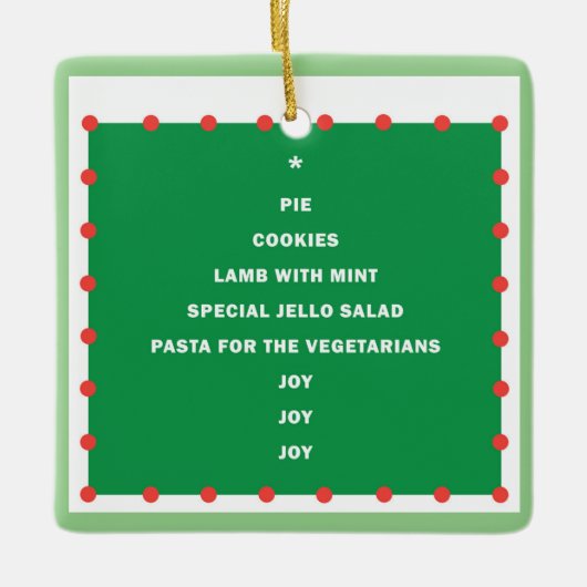 Keramisch Kerstornament met vakantiewoorden Ornament (Voorkant)