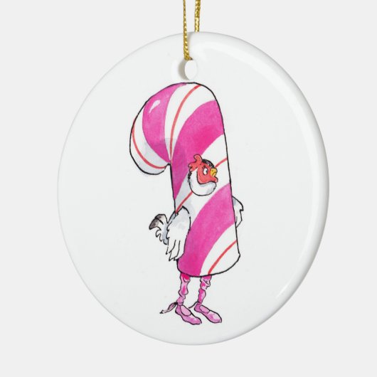 Keramisch kerstversiering met snoepsuikerriet ornament (Links)