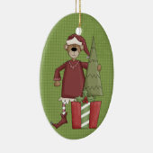 Keramisch kerstversiering voor feestdagen Beer Keramisch Ornament (Rechts)