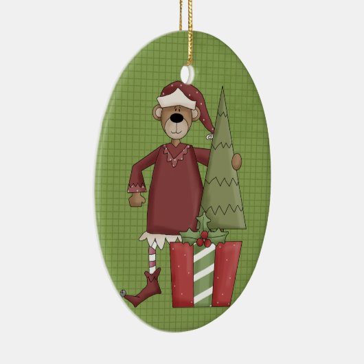 Keramisch kerstversiering voor feestdagen Beer Keramisch Ornament (Rechts)