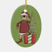 Keramisch kerstversiering voor feestdagen Beer Keramisch Ornament (Voorkant)