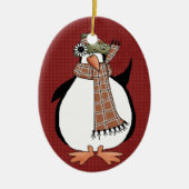 Keramisch kerstversiering voor het land Penguin Keramisch Ornament (Voorkant)